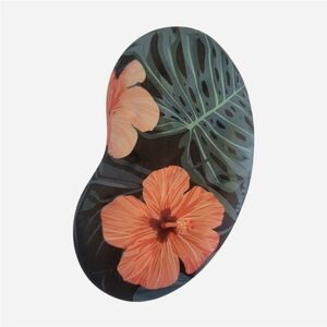 BRILA Ergonomic Memory Foam Mouse Wrist Rest Support Pad Pink Green Tropical